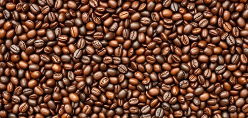 Fototapeta premium Intricate geometric pattern formed by roasted coffee beans, aroma, cappuccino