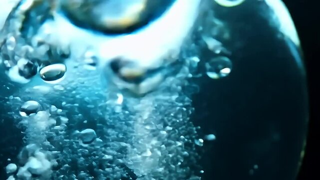 Soft iridescent soap bubbles rise pop deep black background offering seamless dreamlike looping animation ultra high definition video clarity - Powered by Adobe