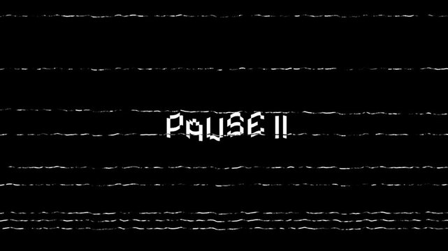 Pause VHS Noise on Television disturbing tracking. video background with effects 4K