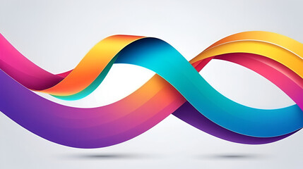 Color Swirl Lines with Rainbow Gradient. Vector Wave Shapes for Celebration, Parties and Carnivals Design. Abstract Ribbon Illustration