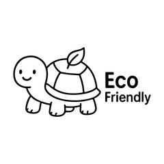 Eco Friendly Turtle SVG Cute Sustainable Animal Line Art for Small Business Packaging, Stickers, and Labels