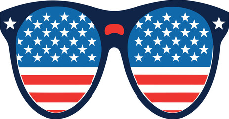 USA flag sunglasses vector illustration 