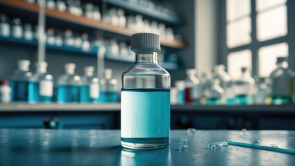 Ammonia Solution in bottle, chemical in the laboratory and industry, Chemical used in the analysis