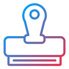 Stamp line icon style