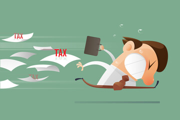 This striking cartoon illustration exposes the urgent reality of those who attempt to avoid tax accountability under tightening financial laws.