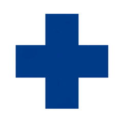 Obraz premium A Deep Blue Medical Cross Symbol of Care and Healing isolated on transparent baackground