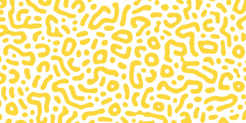 Abstract noodle pattern. Graphic spaghetti background. Ramen noodles texture. Yellow color vector illustration. Isolated on white background.