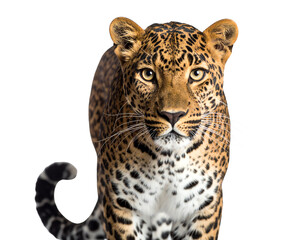 Obraz premium A majestic leopard with striking spots and gaze.