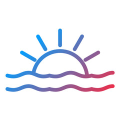 Obraz premium Sunset Line Icon Style