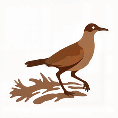 Fototapeta premium Vector illustration of bird track in mud on white background, nature