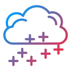 Snowstorm Line Icon Style