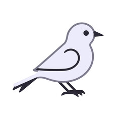 Obraz premium Cute White Bird Cartoon Illustration