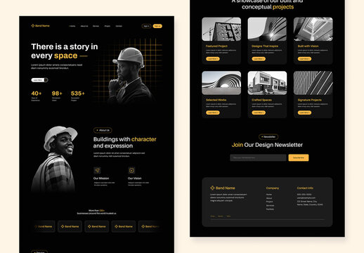 Modern Architecture Landing Page UI Design Template