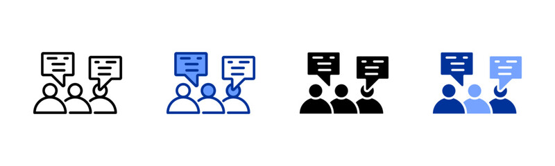 Fototapeta premium Discussion icon sheet multiple style collection
