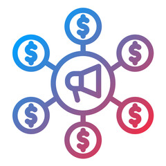 Viral Marketing Line Icon Style