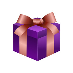 A vector image of a gift box with a decorative band