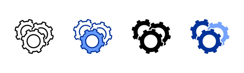 Settings icon sheet multiple style collection