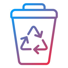 Recycle Bin Line Icon Style