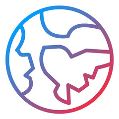 Fototapeta premium Green Earth Line Icon Style