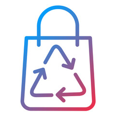 Recycle Bag Line Icon Style