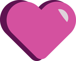 Pink Valentine Heart Icon. 