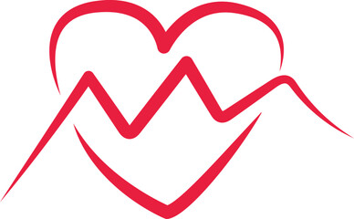 Heart Rate Icon Outline. Heart Beat Icon.
