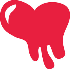 Melting Heart Icon. Liquid Love Sign.
