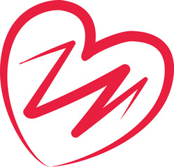 Heart Calligrapy Icon. Romantic Signature Design.