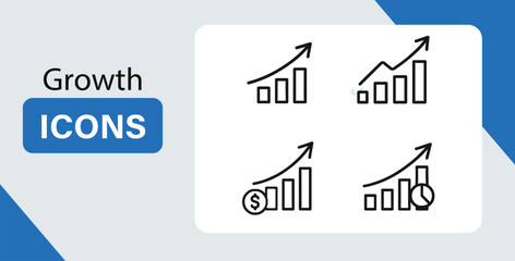 Hand Drawn Bar Graph Set Showing Profit and Revenue Increase