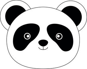 Vector Panda Head Element. Bear Icon.