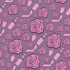 Trendy Pink Pattern. Girly Stuff. Rose Print.