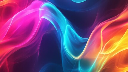 Fototapeta premium A vibrant abstract background with swirling neon colors and smooth gradients, creating a dynamic and energetic visual effect for modern design.