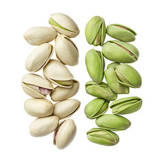 Fresh pistachios delicious healthy snack food nuts on transparent background