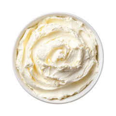 Bowl of Cream Cheese Isolated with Transparent Background

