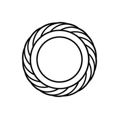 ring formed with spiral patterns line art