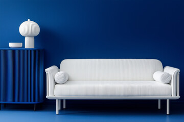 A photo of an elegant and colorful living room