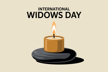 International Widows Day Candle Memorial Vector Illustration