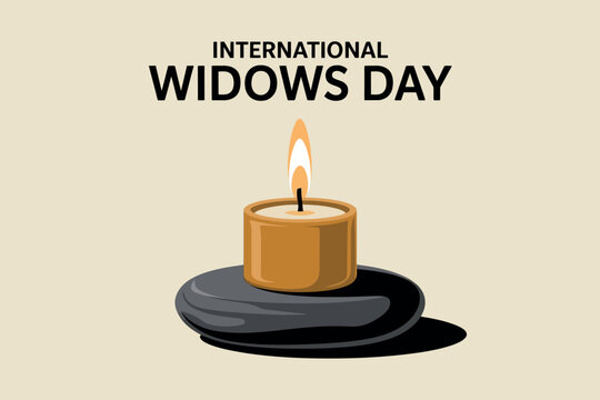 International Widows Day Candle Memorial Vector Illustration