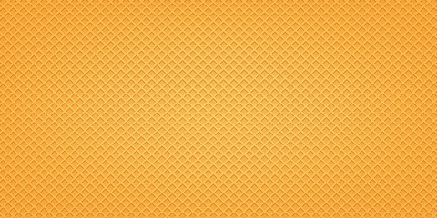 Waffle yellow background. Texture wafer pattern for sweet template design. Vector illustration