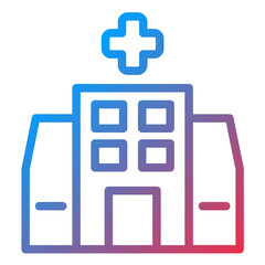 Obraz premium Hospital Line Icon Style