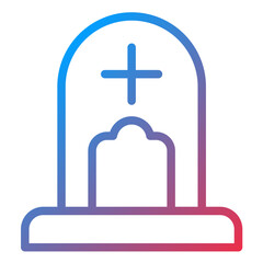 Cemetery Line Icon Style