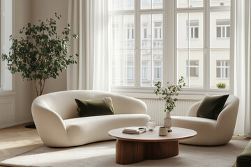 A modern and minimalist living room