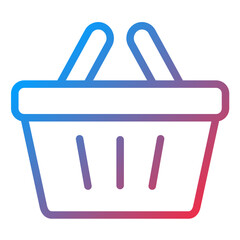 Shopping Basket Line Icon Style