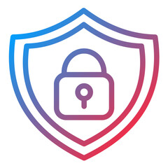 Data Protection Line Icon Style