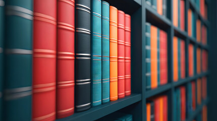 the image showcases a bookshelf filled with numerous volumes