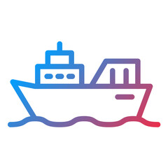 Shipping Boat Line Icon Style