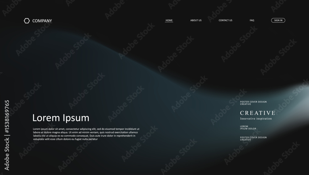 Wall mural abstract wave futuristic design of landing page. retro gradient mesh website design