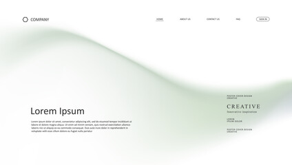 Abstract wave futuristic design of landing page. retro gradient mesh website design	