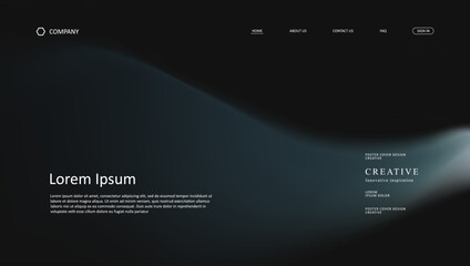 Abstract wave futuristic design of landing page. retro gradient mesh website design	