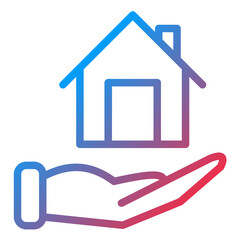 Real Estate Line Icon Style